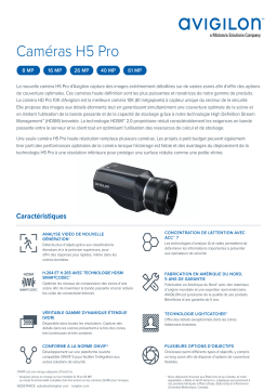 Avigilon H5 Pro Camera Line Fiche technique