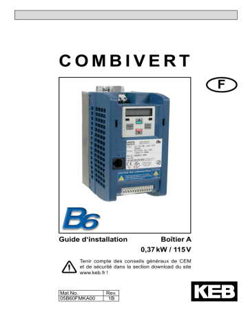 KEB B6 Boîtier A 110V Installation manuel | Fixfr