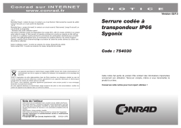 Sygonix 1582020 Code lock Surface-mount IP66 + backlit keypad, + separate verification unit Manuel du propriétaire