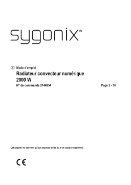 Sygonix SY-4289908 Digitaler Konvektionsheizkörper auf Rollen 2000 W White, Black Manuel du propriétaire