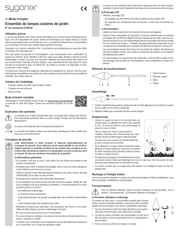 Sygonix SY-4677492 LED garden light 3-piece set LED (monochrome) 0.07 W Warm white Black Manuel du propriétaire | Fixfr