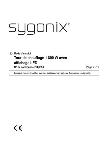 Sygonix SY-4537100 PTC heater Manuel du propriétaire | Fixfr