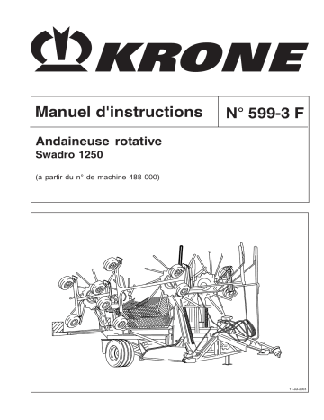 Krone Swadro 1250 Mode d'emploi | Fixfr