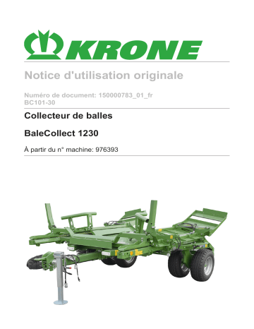 Krone BaleCollect 1230 Mode d'emploi | Fixfr