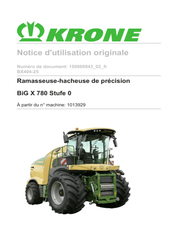 Krone BiG X 780 Stufe 0 Mode d'emploi | Fixfr