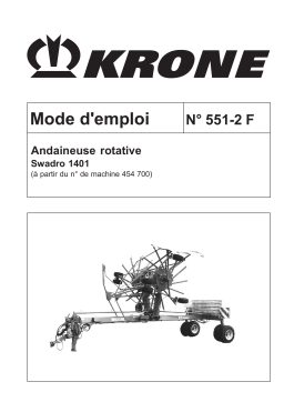 Krone Swadro 1401 Mode d'emploi