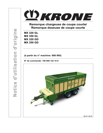 Krone MX 320 GL/GD; MX 350 GL/GD Mode d'emploi | Fixfr