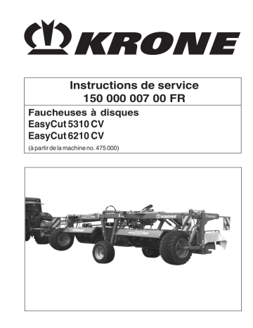 Krone EasyCut 5310_6210 CV Mode d'emploi | Fixfr