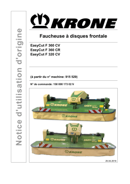 Krone EasyCut F 360 CV, EasyCut F 360 CR, EasyCut F 320 CV Mode d'emploi