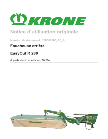 Krone EasyCut R 280 Mode d'emploi | Fixfr