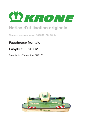 Krone EasyCut F 320 CV gez. Mode d'emploi | Fixfr