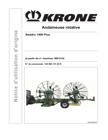 Krone Swadro 1400 Plus Mode d'emploi | Fixfr
