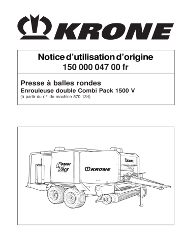 Krone Combi Pack 1500 V Mode d'emploi | Fixfr