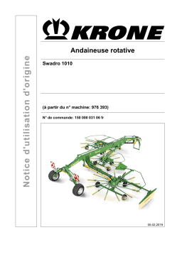 Krone Swadro 1010 Mode d'emploi