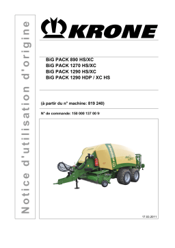 Krone BiG PACK 890,1270,1290 HS/XC, BiG PACK 1290 HDP / HS /XC Mode d'emploi