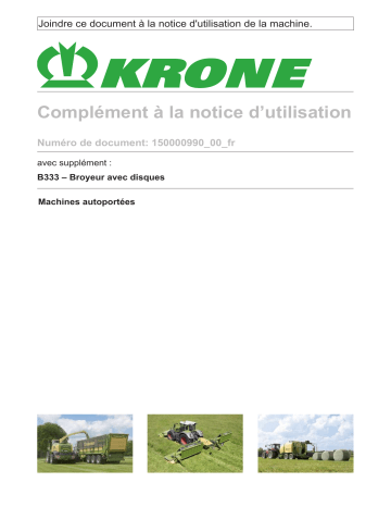 Krone EzBA Corn-Conditioner mit Scheiben (B333) Mode d'emploi | Fixfr