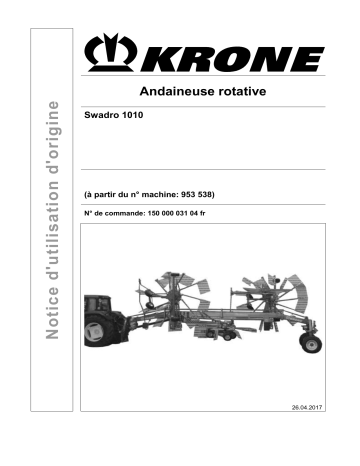 Krone Swadro 1010 Mode d'emploi | Fixfr