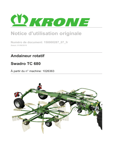 Krone Swadro TC 680 Mode d'emploi | Fixfr