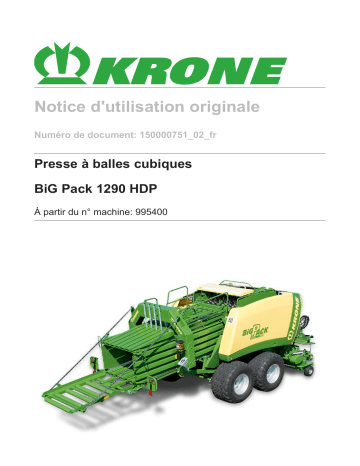 Krone BiG Pack 1290 HDP Mode d'emploi | Fixfr