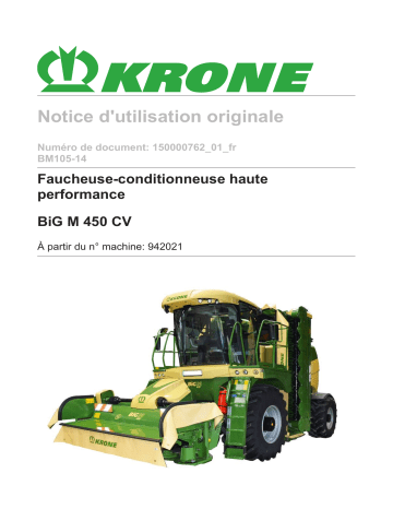 Krone BiG M 450 CV (BM105-14) Mode d'emploi | Fixfr