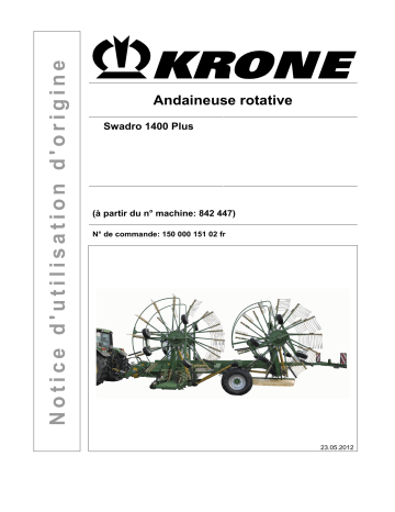 Krone Swadro 1400 Plus Mode d'emploi | Fixfr