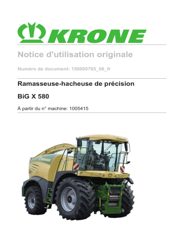 Krone BiG X 580 Mode d'emploi | Fixfr