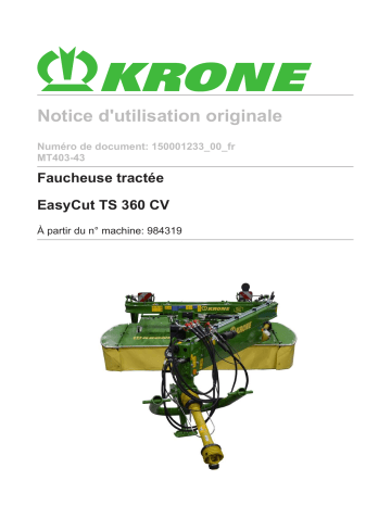 Krone EasyCut TS 360 CV Mode d'emploi | Fixfr