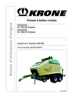 Krone Comprma CF 155 XC X-treme, Comprima CV 150 XC X-treme Mode d'emploi