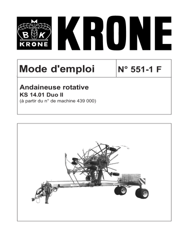 Krone Swadro 1401 Mode d'emploi | Fixfr
