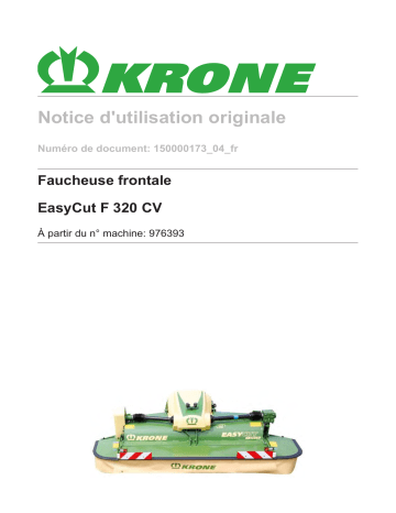 Krone EasyCut F 320 CV [gez./ges.] Mode d'emploi | Fixfr