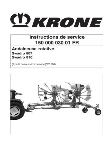 Krone Swadro 807_810 Mode d'emploi | Fixfr
