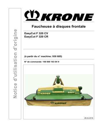 Krone EasyCut F 320 CV, EasyCut F 320 CR Mode d'emploi | Fixfr