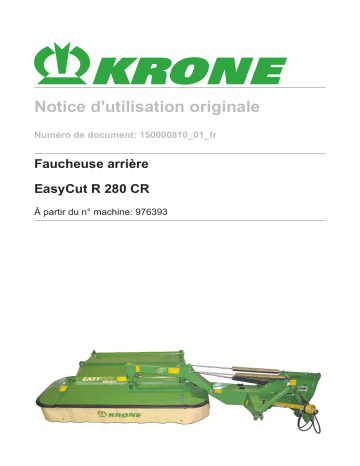 Krone EasyCut R 280 CR Mode d'emploi | Fixfr