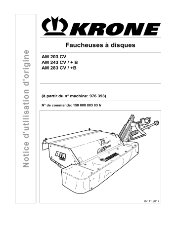 Krone AM 203 CV, AM 243 CV / + B, AM 283 CV / +B Mode d'emploi | Fixfr