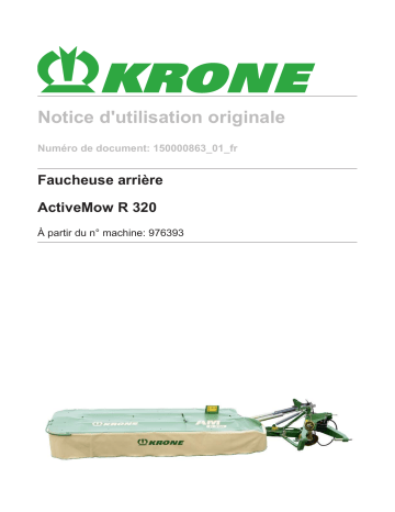 Krone ActiveMow R 320 Mode d'emploi | Fixfr