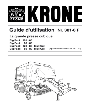 Krone BigPack 120-80, 80-80, 120-80 Multicut, 80-80 Multicut Mode d'emploi | Fixfr