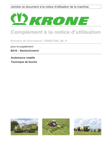 Krone EzBA SectionControl (B218) Mode d'emploi | Fixfr