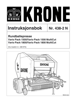 Krone VarioPack 1500_1800 Mode d'emploi