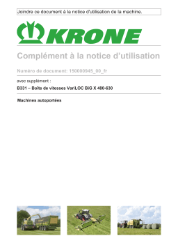 Krone EzBA VariLOC-Getriebe BiG X 480-630 (B331) Mode d'emploi