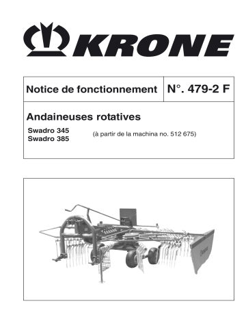 Krone Swadro 345_385 Mode d'emploi | Fixfr