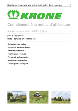 Krone EzBA CCI 1200-terminal In-Cab (B308) Mode d'emploi