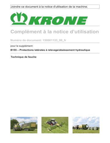 Krone EzBA Hydraulisch klappbare Seitenschutze EasyCut F 280, F 320, F 360 (B155) Mode d'emploi | Fixfr