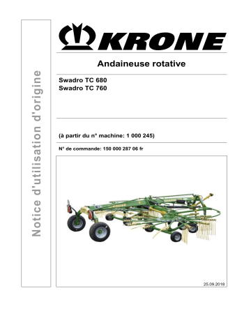Krone Swadro TC 680, Swadro TC 760 Mode d'emploi | Fixfr