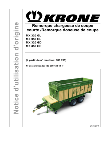Krone MX 320 GL/GD; MX 350 GL/GD Mode d'emploi | Fixfr