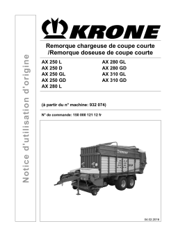 Krone AX 250 L, AX 250 D, AX 250 GL, AX 250 GD, AX 280 L, AX 280 GL, AX 280 GD, AX 310 GL, AX 310 GD Mode d'emploi