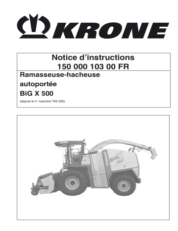 Krone BiG X 500 Mode d'emploi | Fixfr