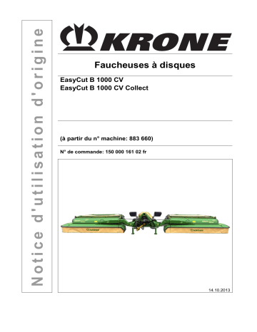 Krone EasyCut B 1000 CV, EasyCut B 1000 CV Collect Mode d'emploi | Fixfr