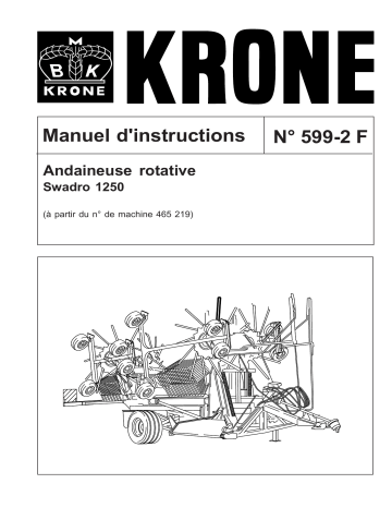 Krone Swadro 1250 Mode d'emploi | Fixfr