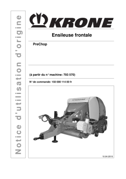 Krone Pre Chop Mode d'emploi