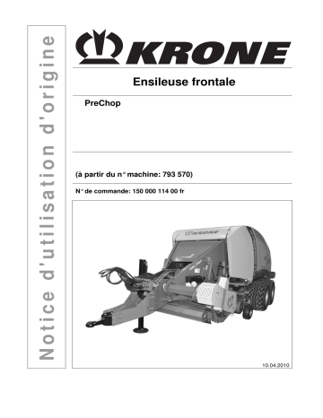 Krone Pre Chop Mode d'emploi | Fixfr